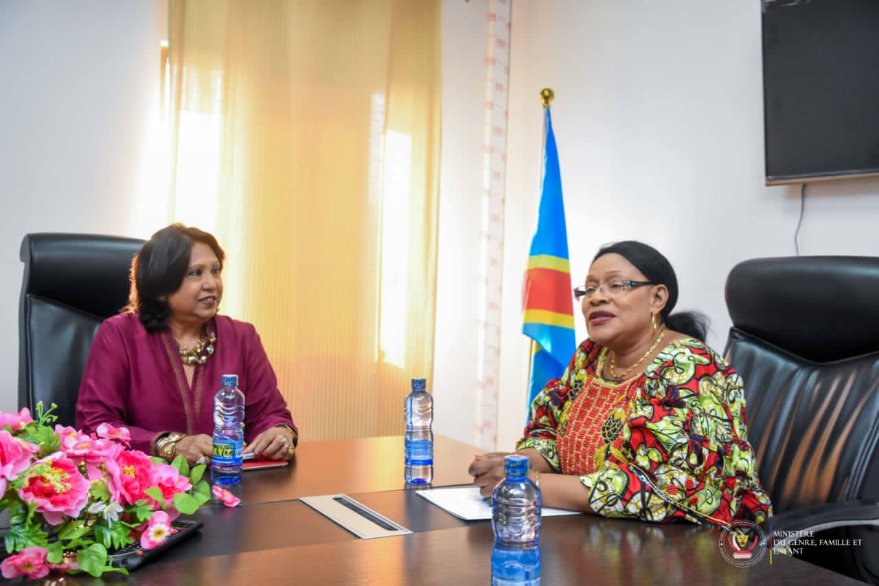La ministre du genre, Mireille Masangu en tête-à-tête avec la Représentante spéciale du SG des Nations-Unies chargée des violences sexuelles commises en période de conflit