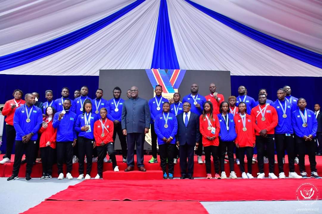 Pour avoir honoré le pays, les athlètes et artistes ayant participé aux IXèmes jeux de la Francophonie, invités de marque du président Félix Tshisekedi