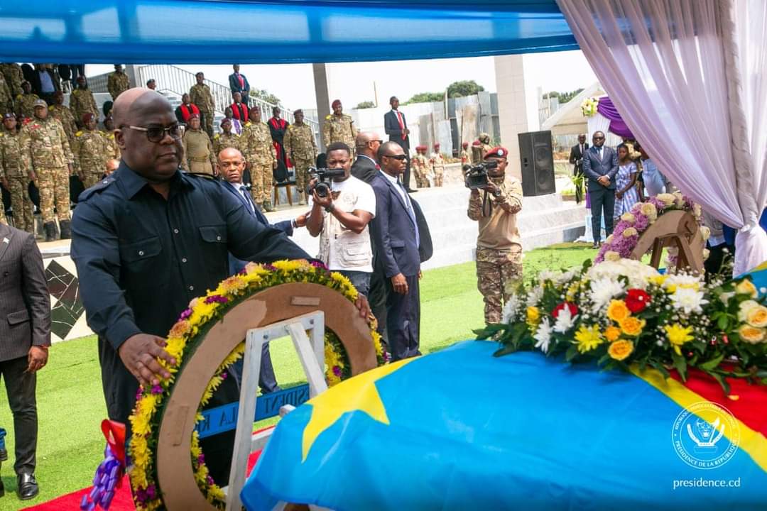 Le président Félix Tshisekedi a rendu hommage aux trois soldats de la Garde républicaine morts en exercice