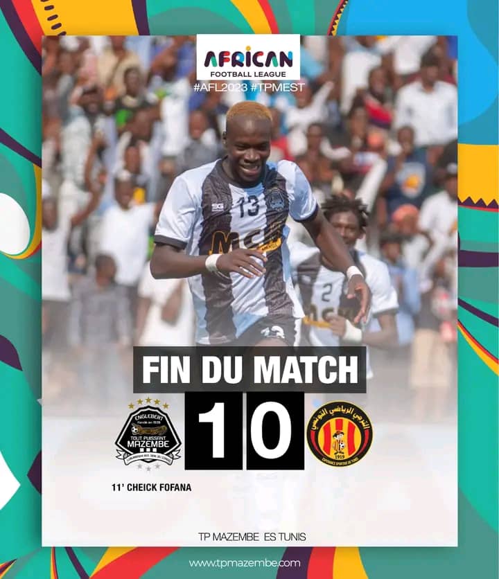 African Football League : le TP Mazembe s’impose en quarts de finale aller face à l’Espérance de Tunis