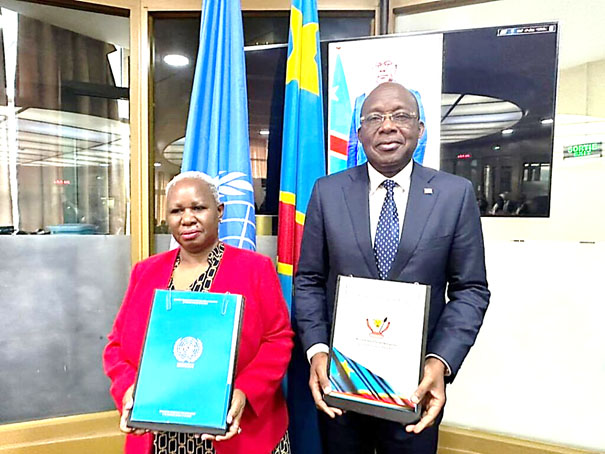 RDC: La Monusco à la porte de sortie, Bintou Keita et Christophe Lutundula signent un accord pour la mise en œuvre du plan de désengagement de la mission