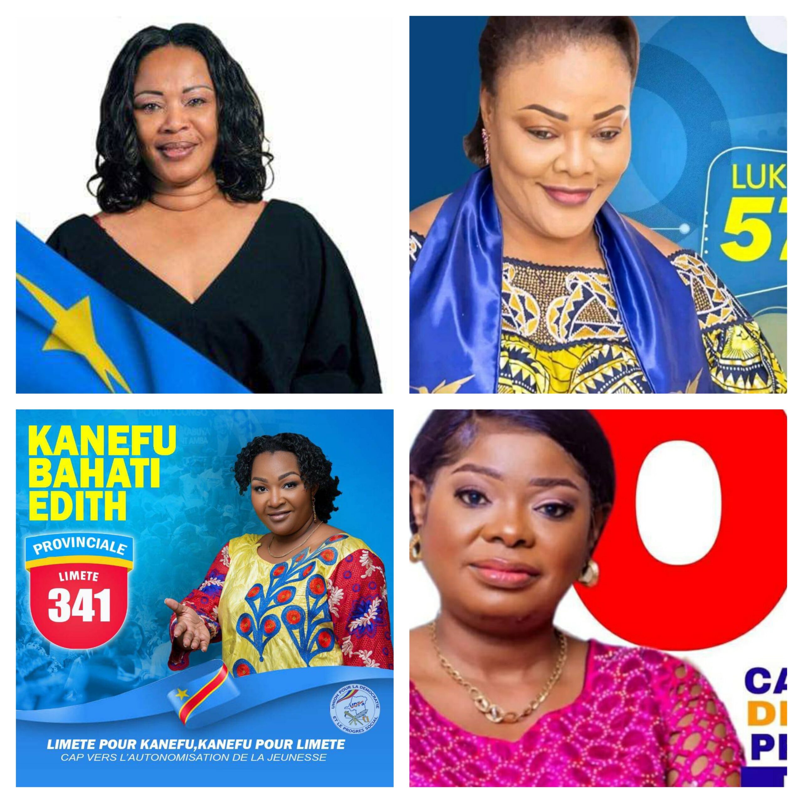 Pepitho Kilala, Germaine Tshinyama, Edith Kanefu et Norbertine Matanda, 4 femmes élues députées à l’assemblée provinciale de Kinshasa contre 40 hommes