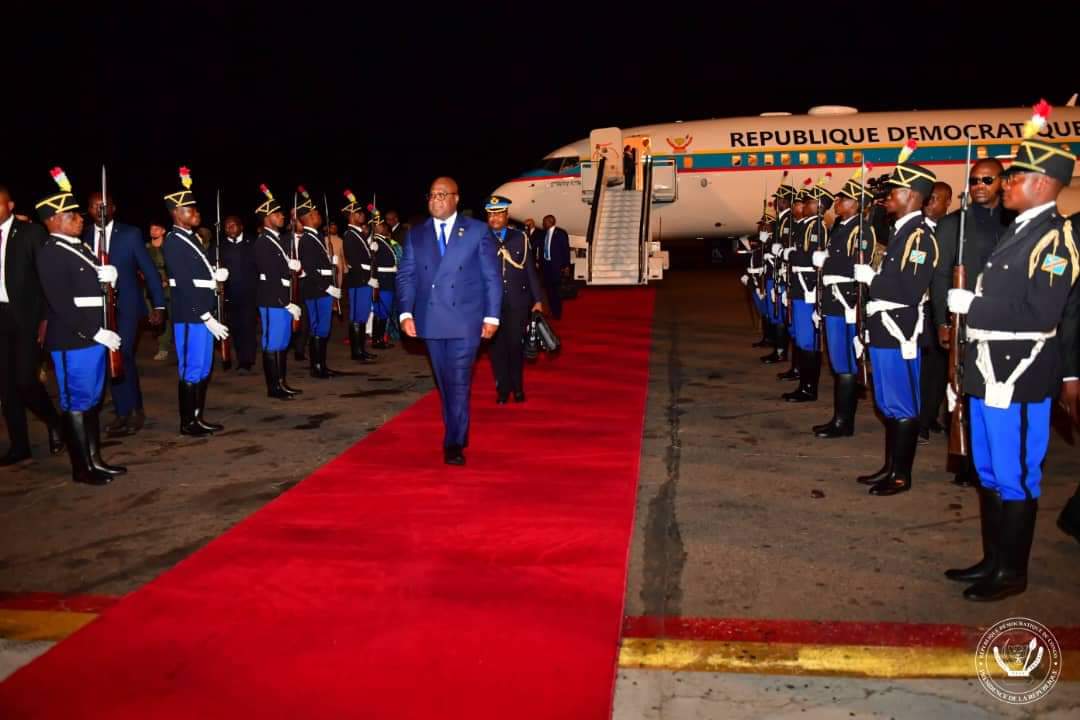 Le président Félix Tshisekedi est arrivé à Lubumbashi pour lancer les trains du service national