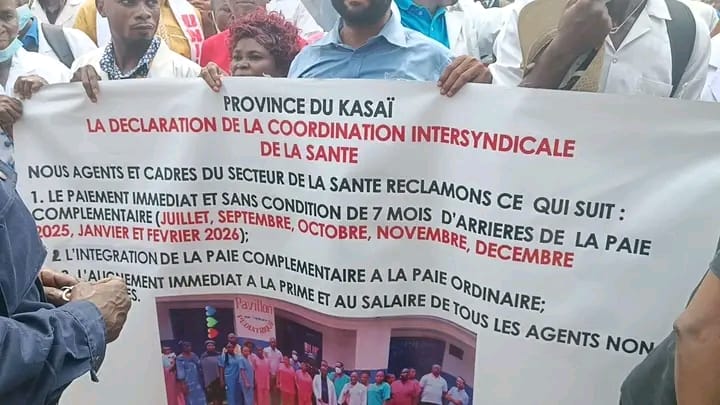 Kasaï : les agents de santé de Tshikapa réclament sept mois de salaires impayés